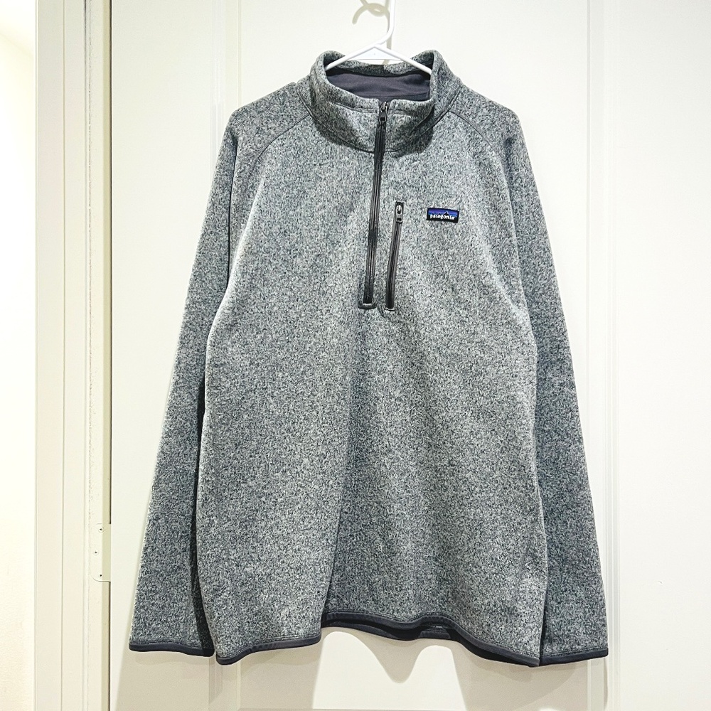 Patagonia Better Sweater Quarter Zip Fleece Sweater Pullover Jacket Grey XXL